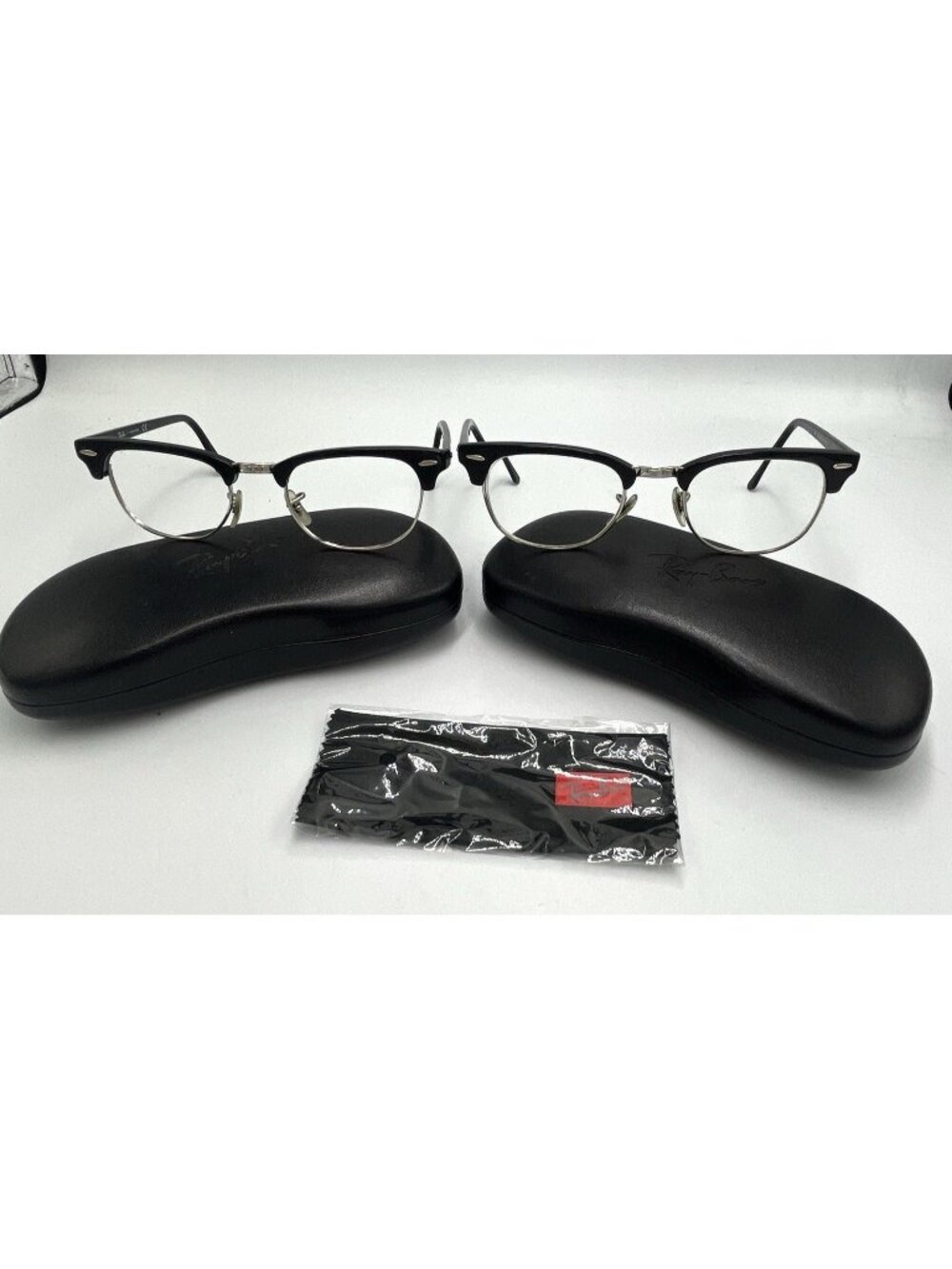 Ray Ban Eyeglasses Frames Set Clubmaster RB 5154 Black Cases For Parts or Repair